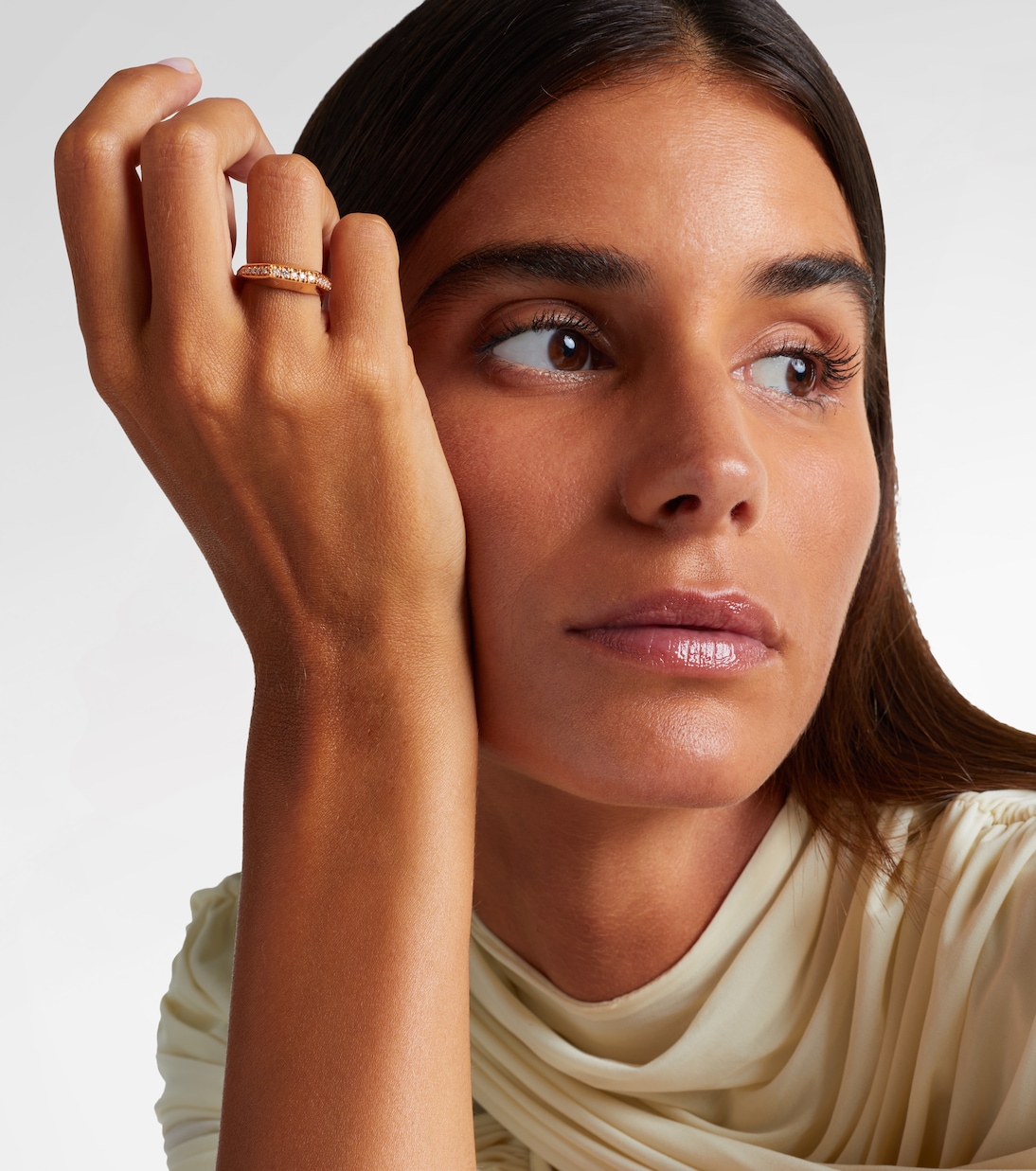 Einzelner Ear Cuff Sabrina aus 18kt Roségold mit Diamanten | Eéra