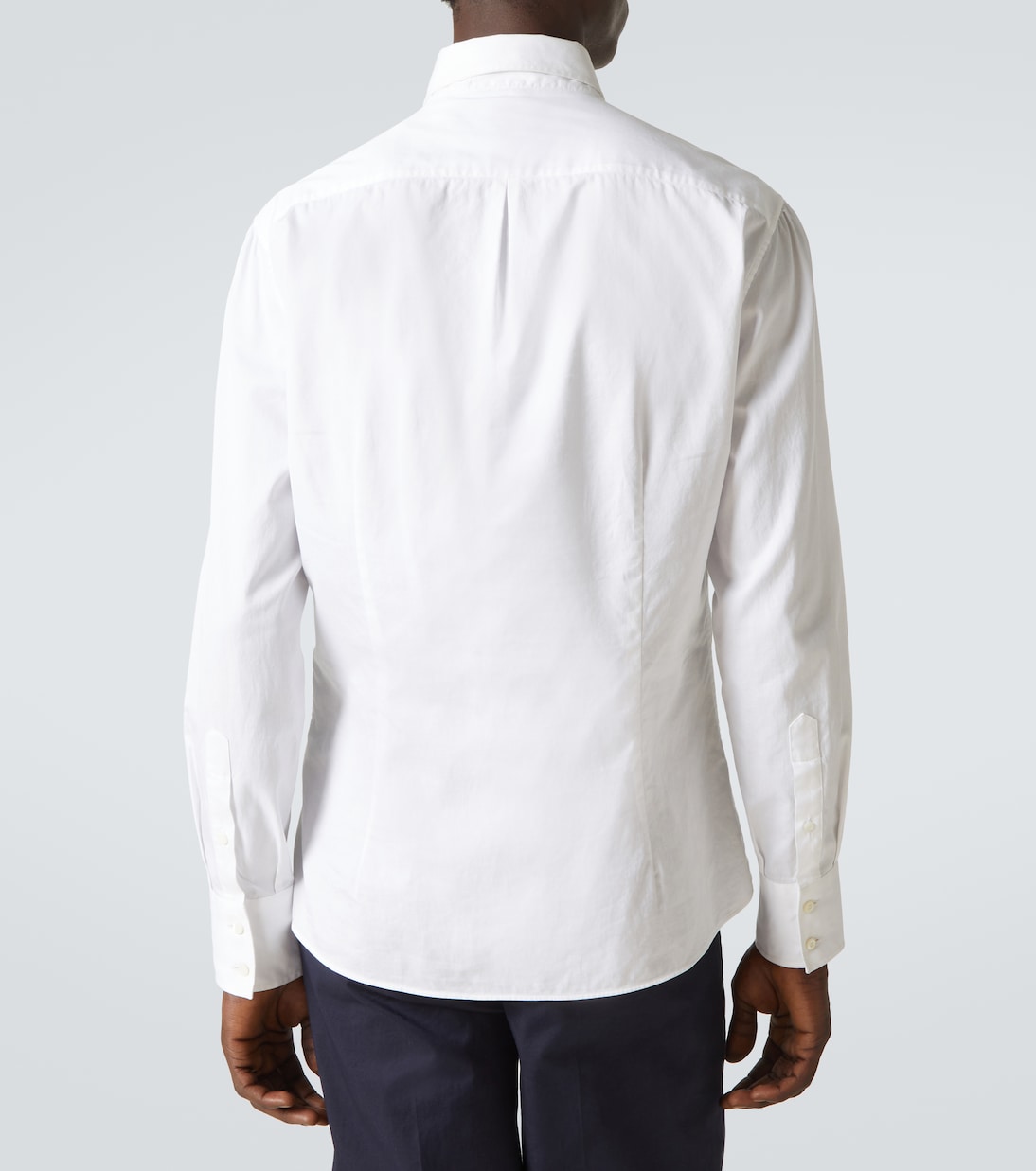 Camisa slim de sarga de algodón | Brunello Cucinelli