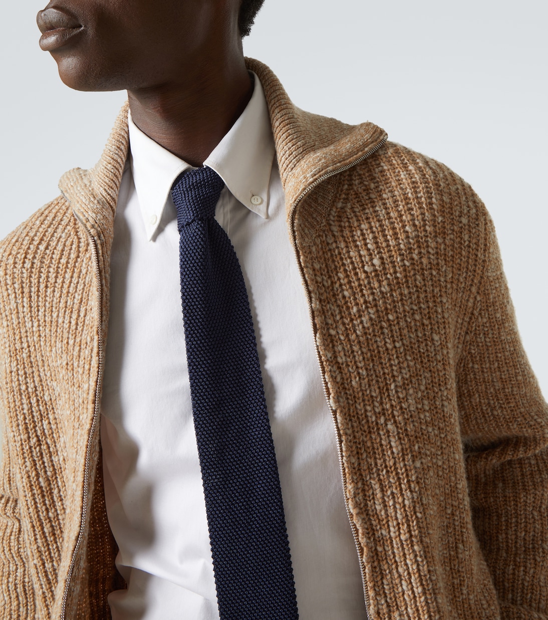 Camisa slim de sarga de algodón | Brunello Cucinelli