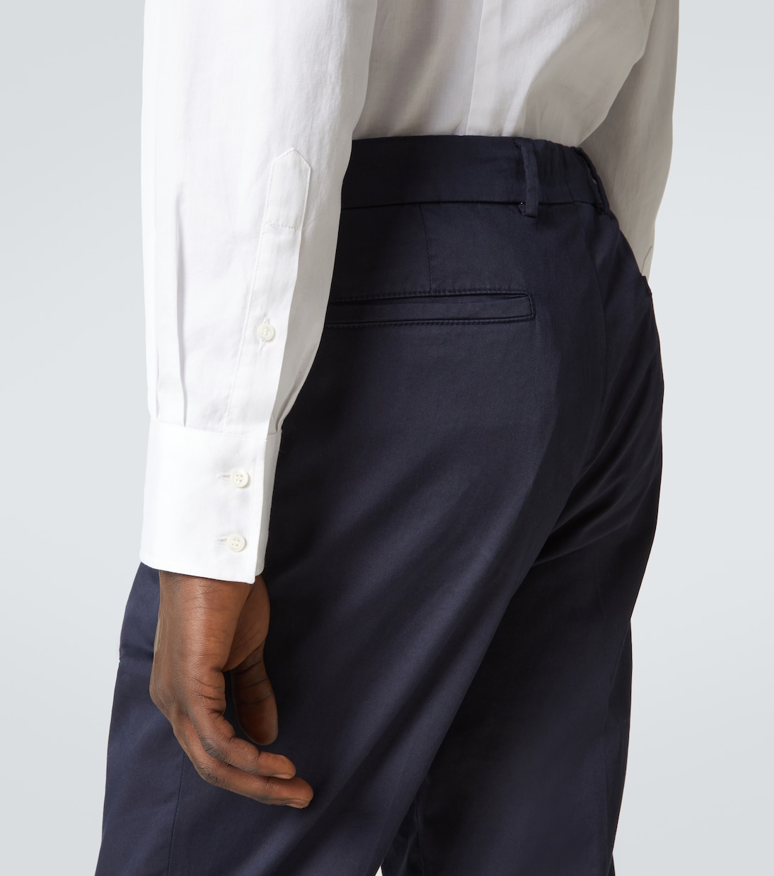 Camisa slim de sarga de algodón | Brunello Cucinelli