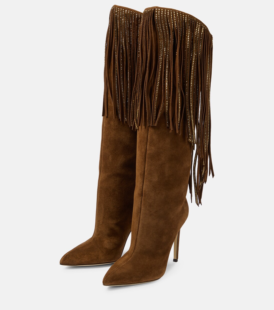 Stivali in suede con frange e cristalli | Paris Texas