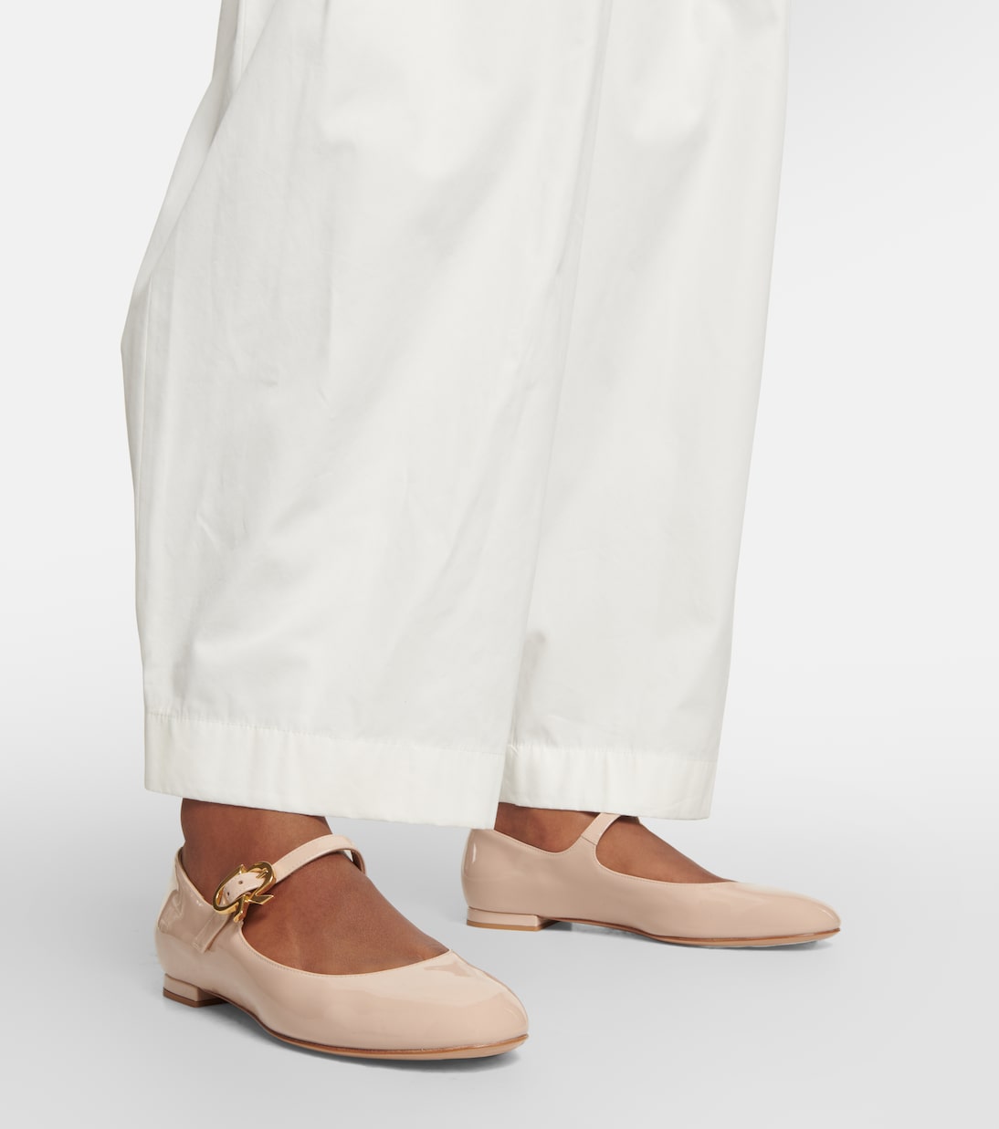 Mary Ribbon patent leather ballet flats | Gianvito Rossi