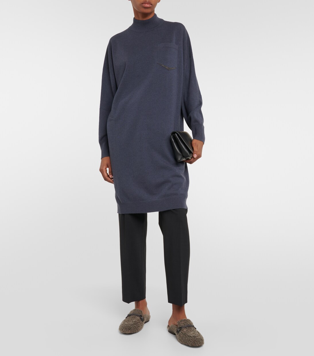 Embellished shearling slippers | Brunello Cucinelli