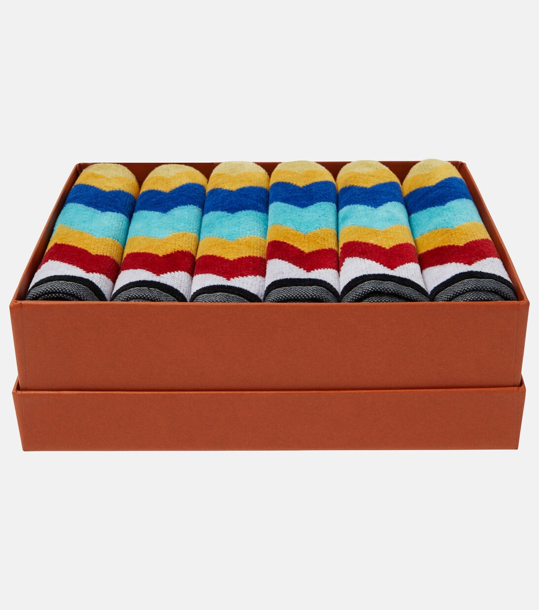 Cyrus set of 6 cotton terry face towels | Missoni