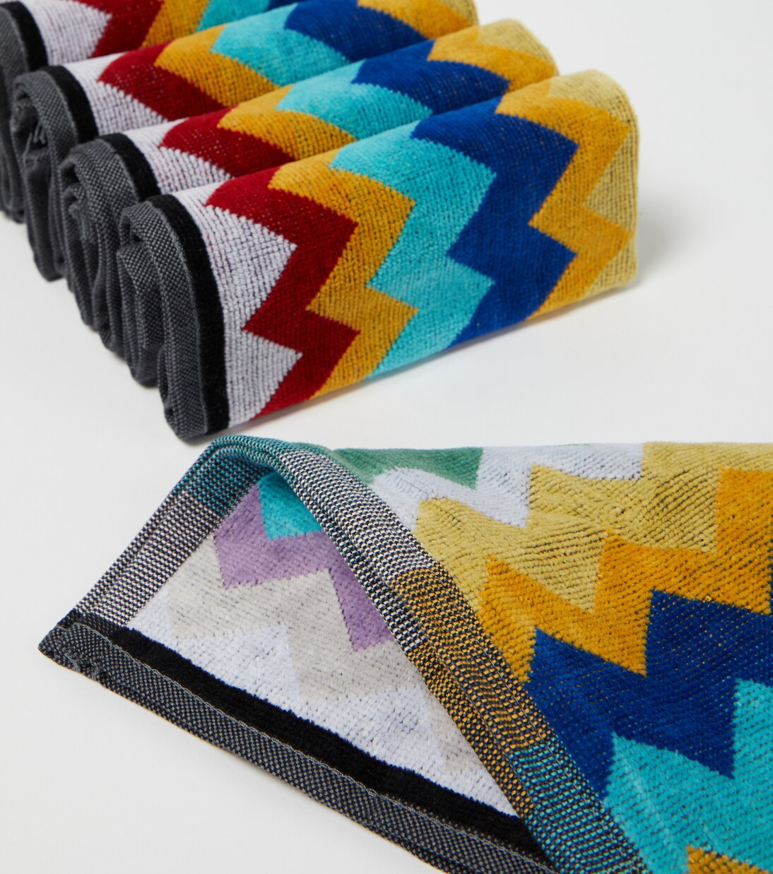 Cyrus set of 6 cotton terry face towels | Missoni