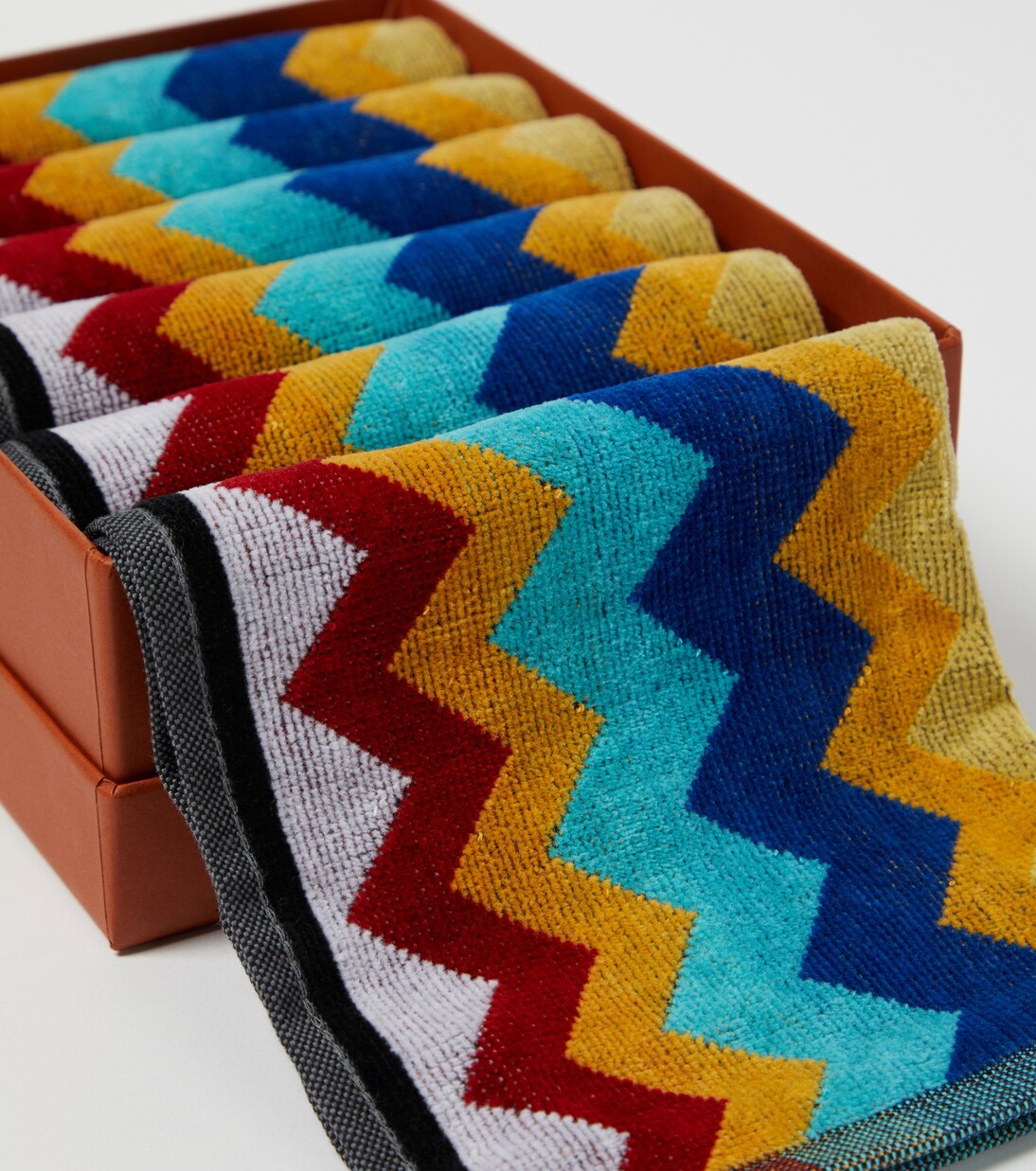 Cyrus set of 6 cotton terry face towels | Missoni