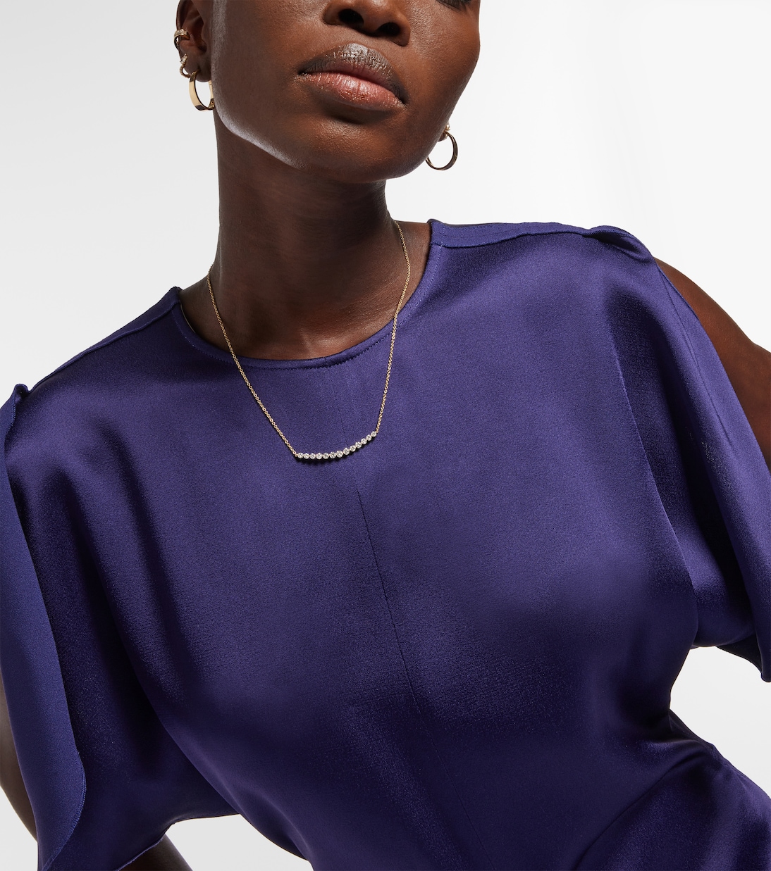 Collana Crescent in oro 18kt con diamanti  | Anita Ko