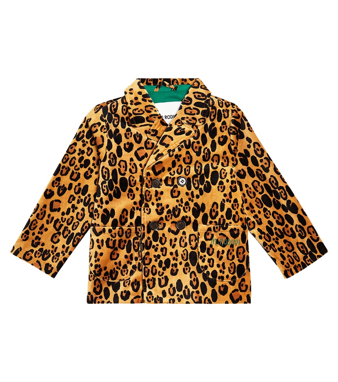Leopard cotton velvet blazer | Mini Rodini