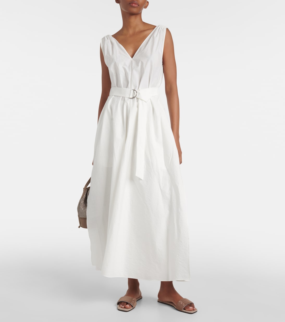 Pleated maxi dress | Brunello Cucinelli