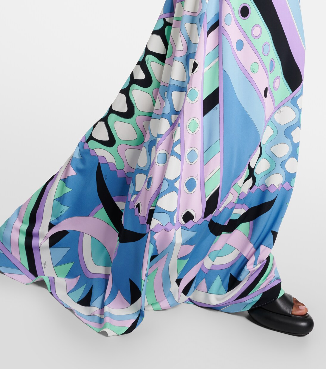 Falda larga Vivara de satén de jersey | Pucci