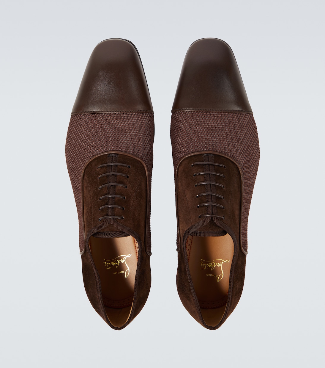 Greggo leather-trimmed suede Oxford shoes | Christian Louboutin