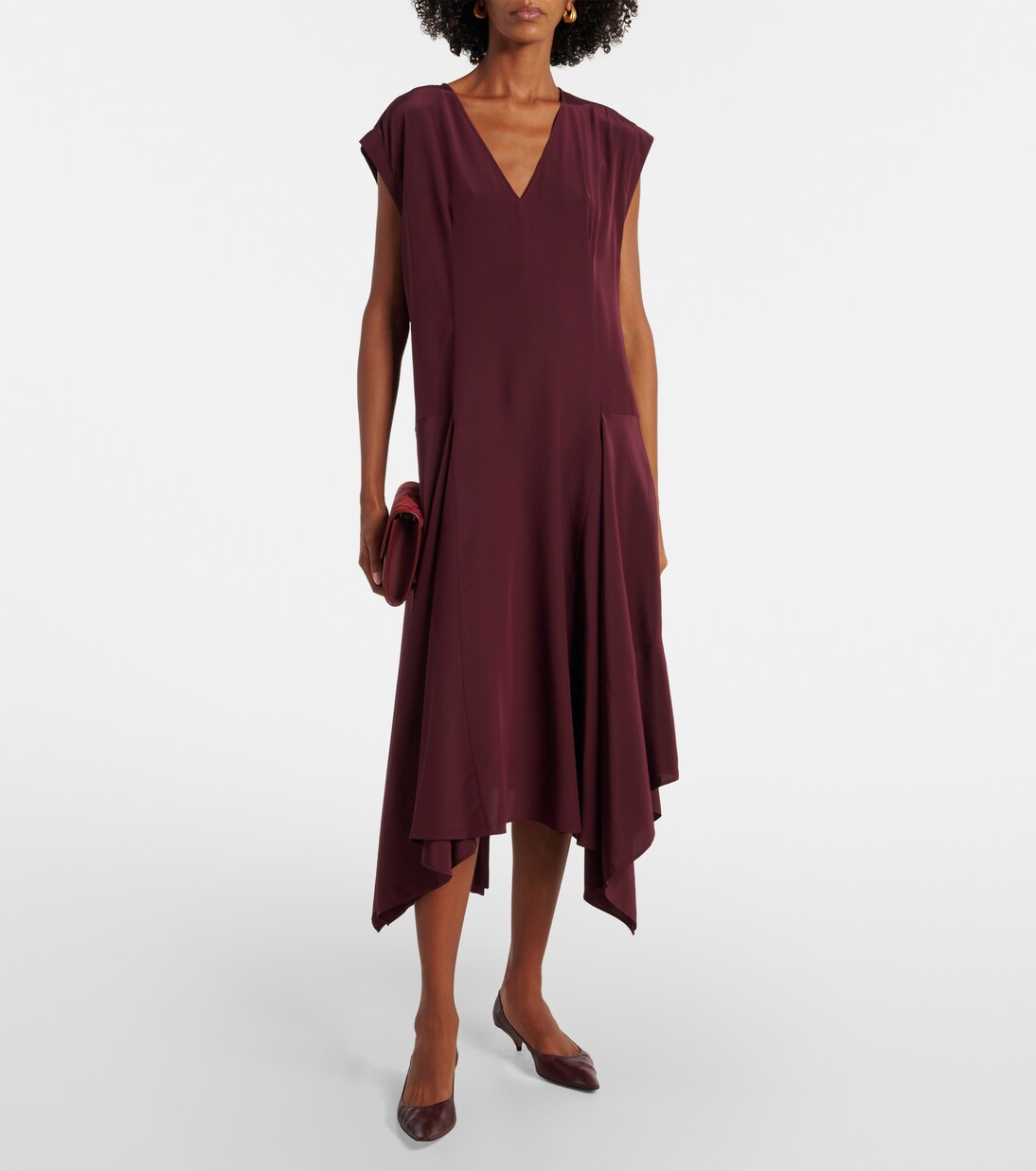 Abito midi Goodman in crêpe de chine | Joseph