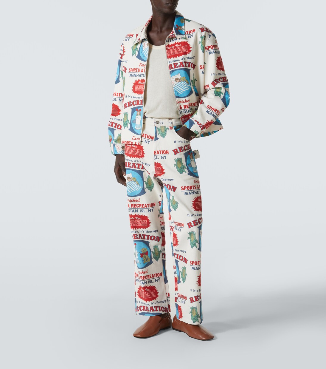 Enrichment Knolly Brook cotton straight pants | Bode