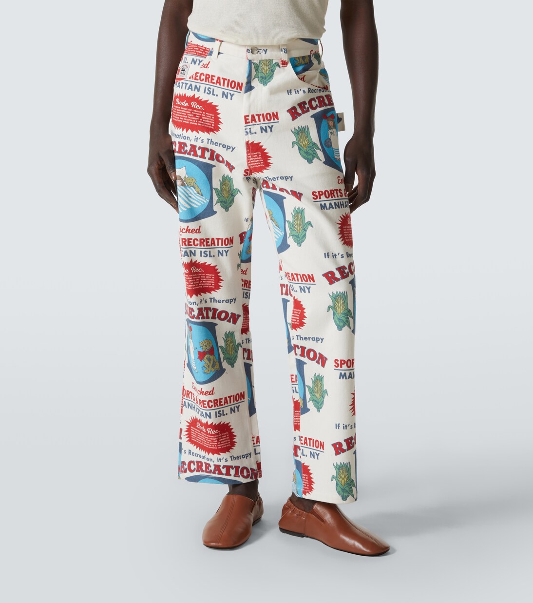 Enrichment Knolly Brook cotton straight pants | Bode