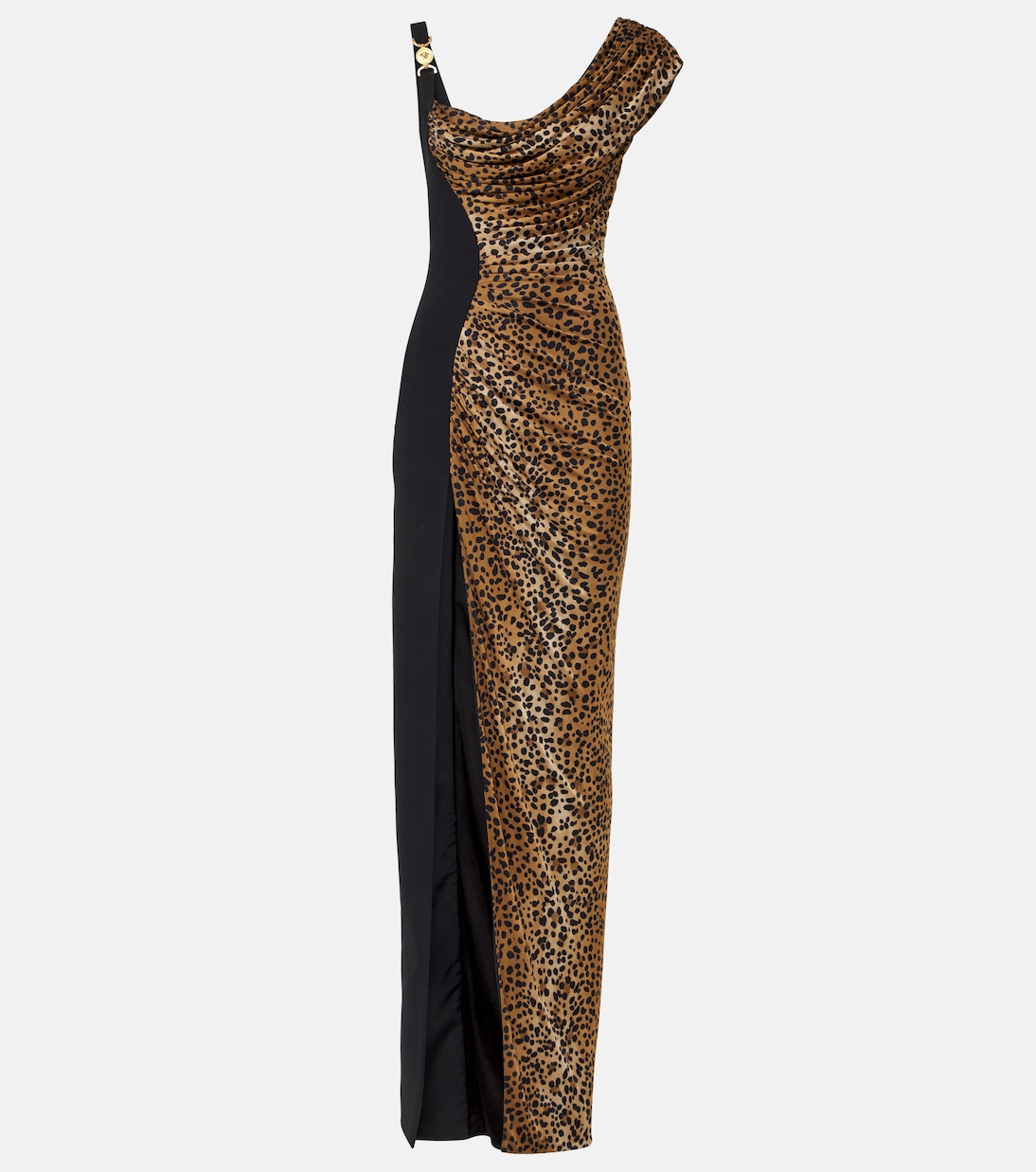 Medusa '95 leopard-print draped gown | Versace