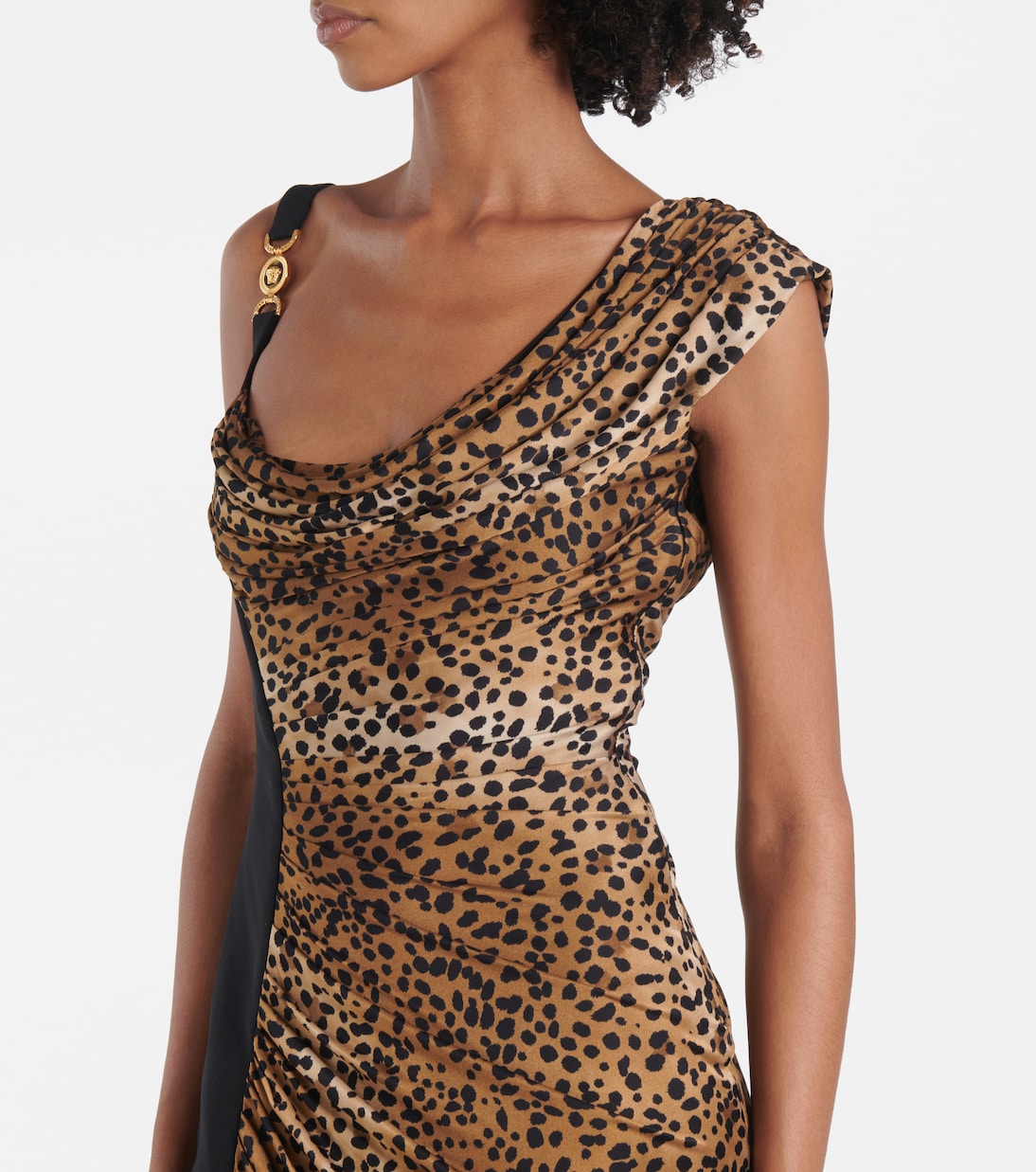 Medusa '95 leopard-print draped gown | Versace