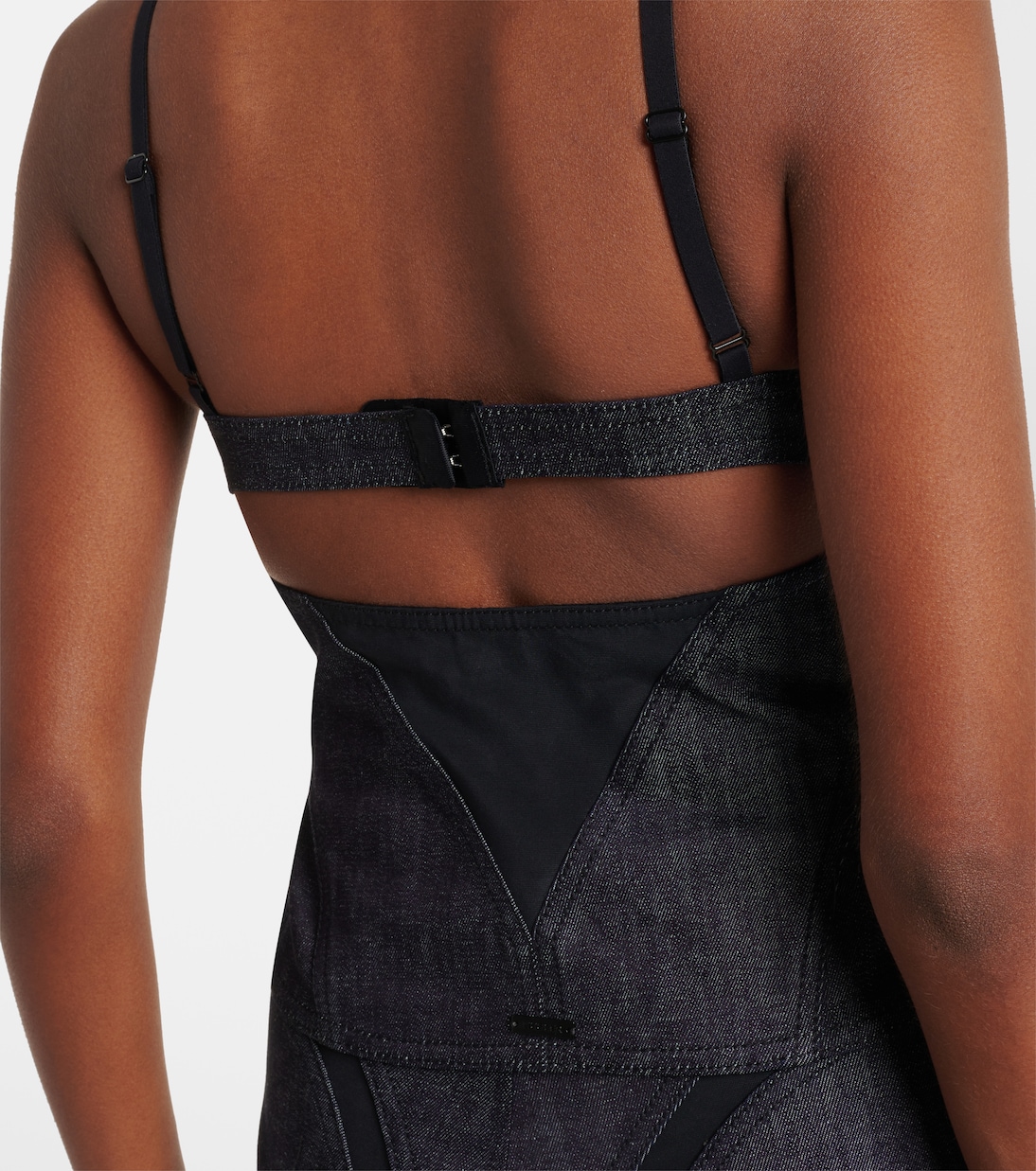 Top aus Denim mit Mesh | Mugler