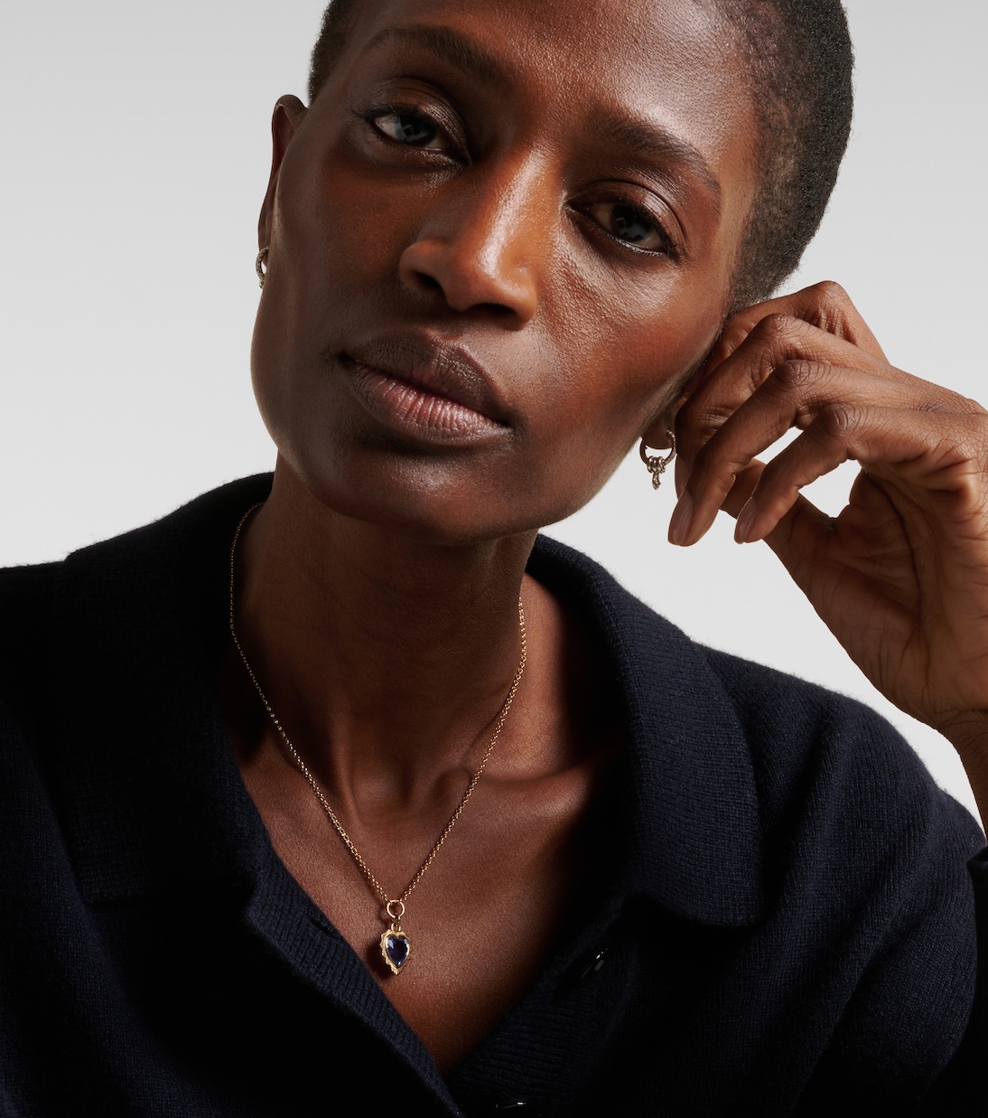 Halskette Gemstone Heart aus 18kt Gelbgold mit Tansanit | FoundRae