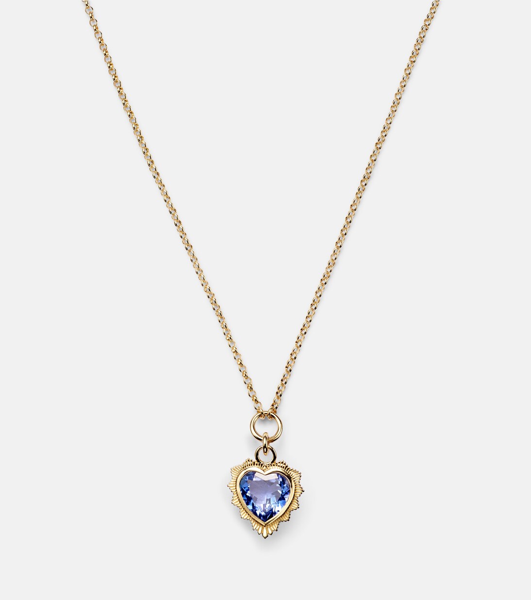 Halskette Gemstone Heart aus 18kt Gelbgold mit Tansanit | FoundRae