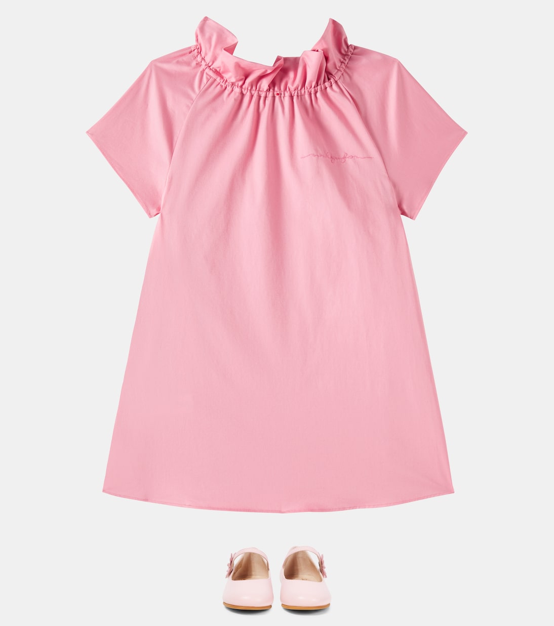 Ruffled cotton-blend dress | Il Gufo