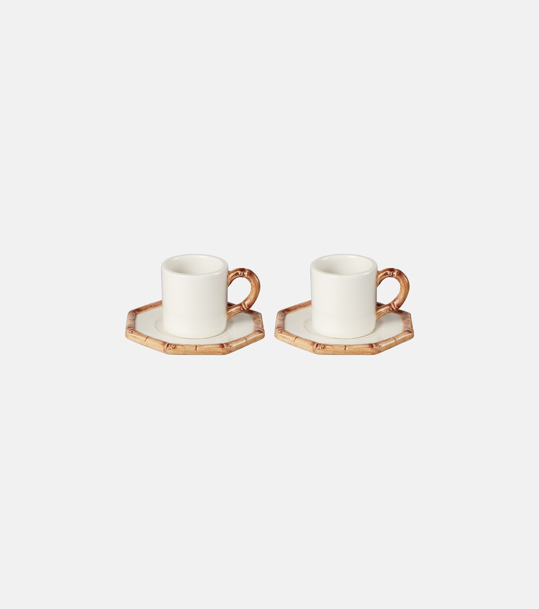 Bamboo set of 2 espresso cups and saucers | Les-Ottomans