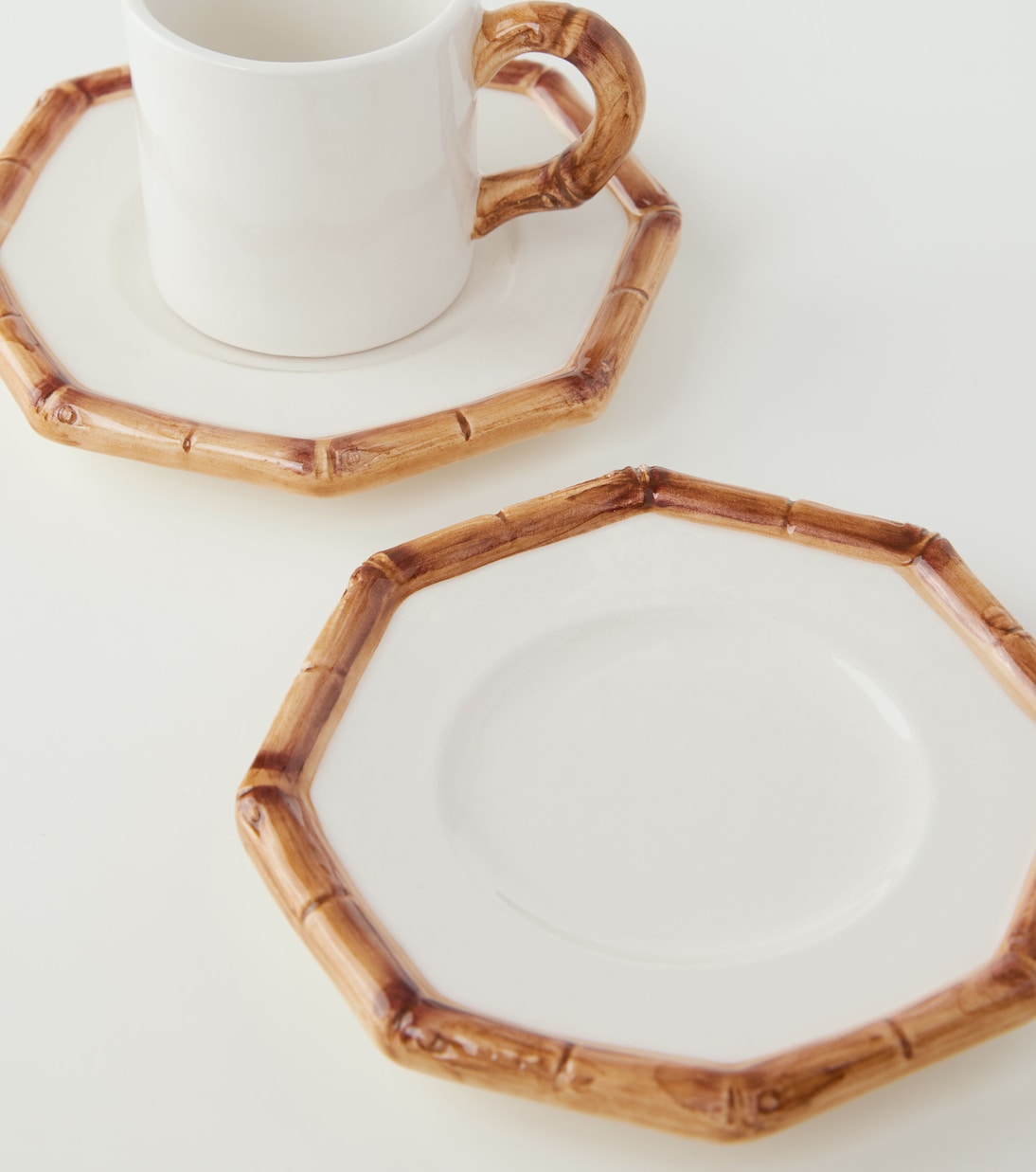 Bamboo set of 2 espresso cups and saucers | Les-Ottomans