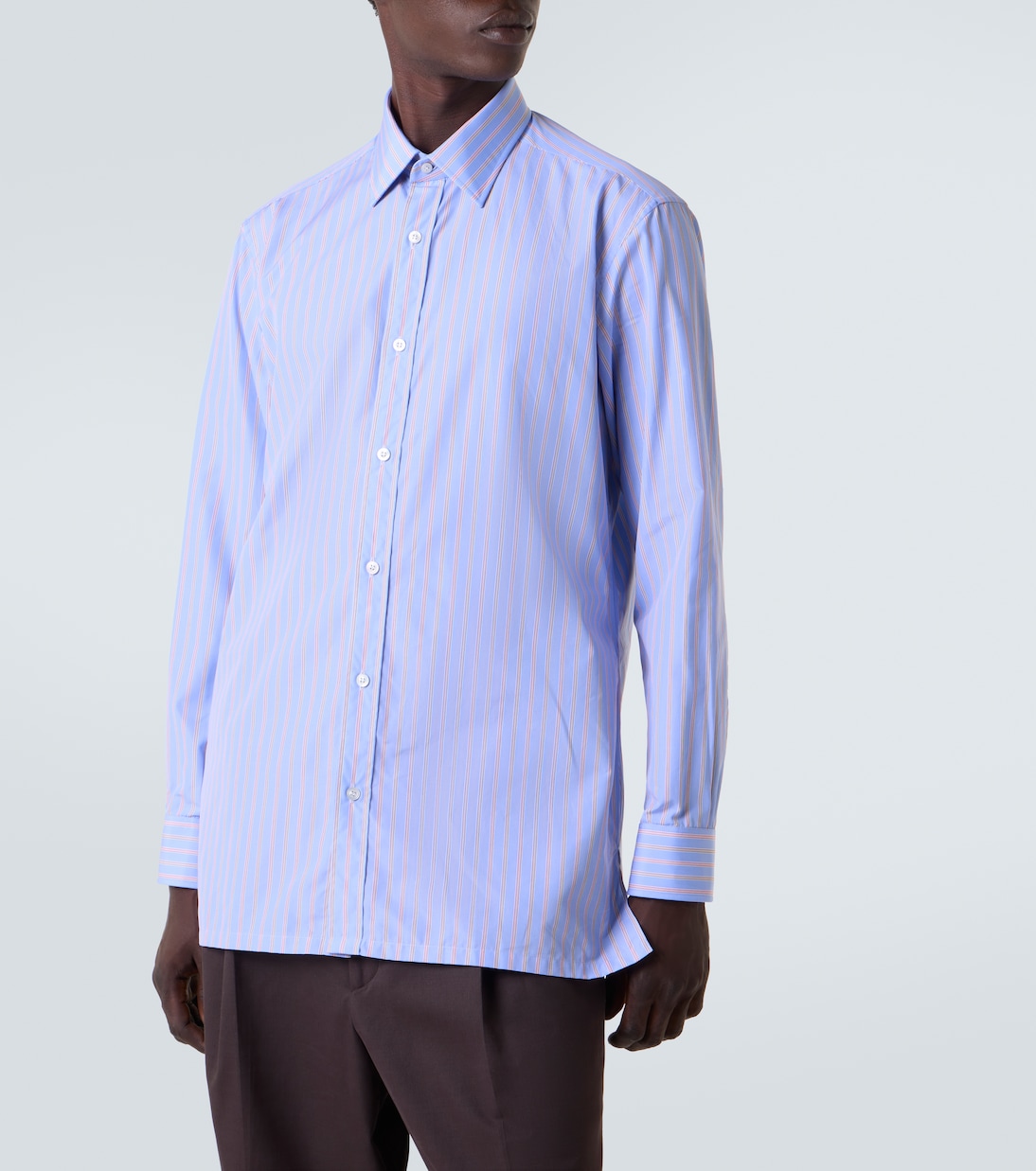 Striped cotton poplin shirt | Charvet