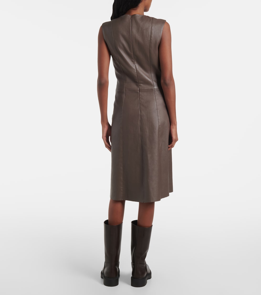 Robe midi en cuir | Joseph