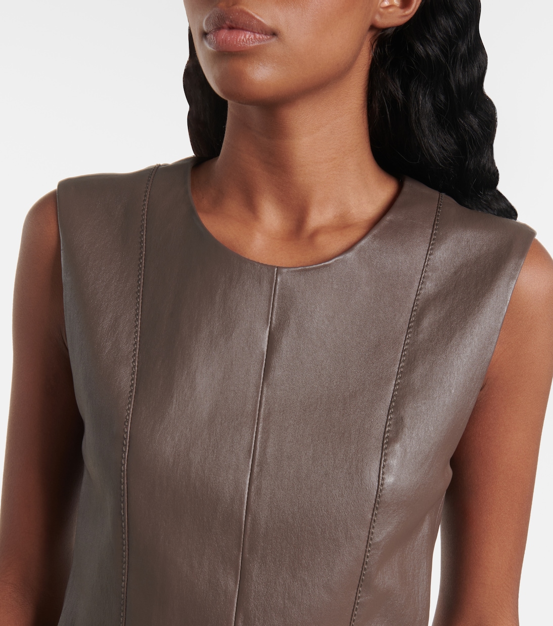 Robe midi en cuir | Joseph