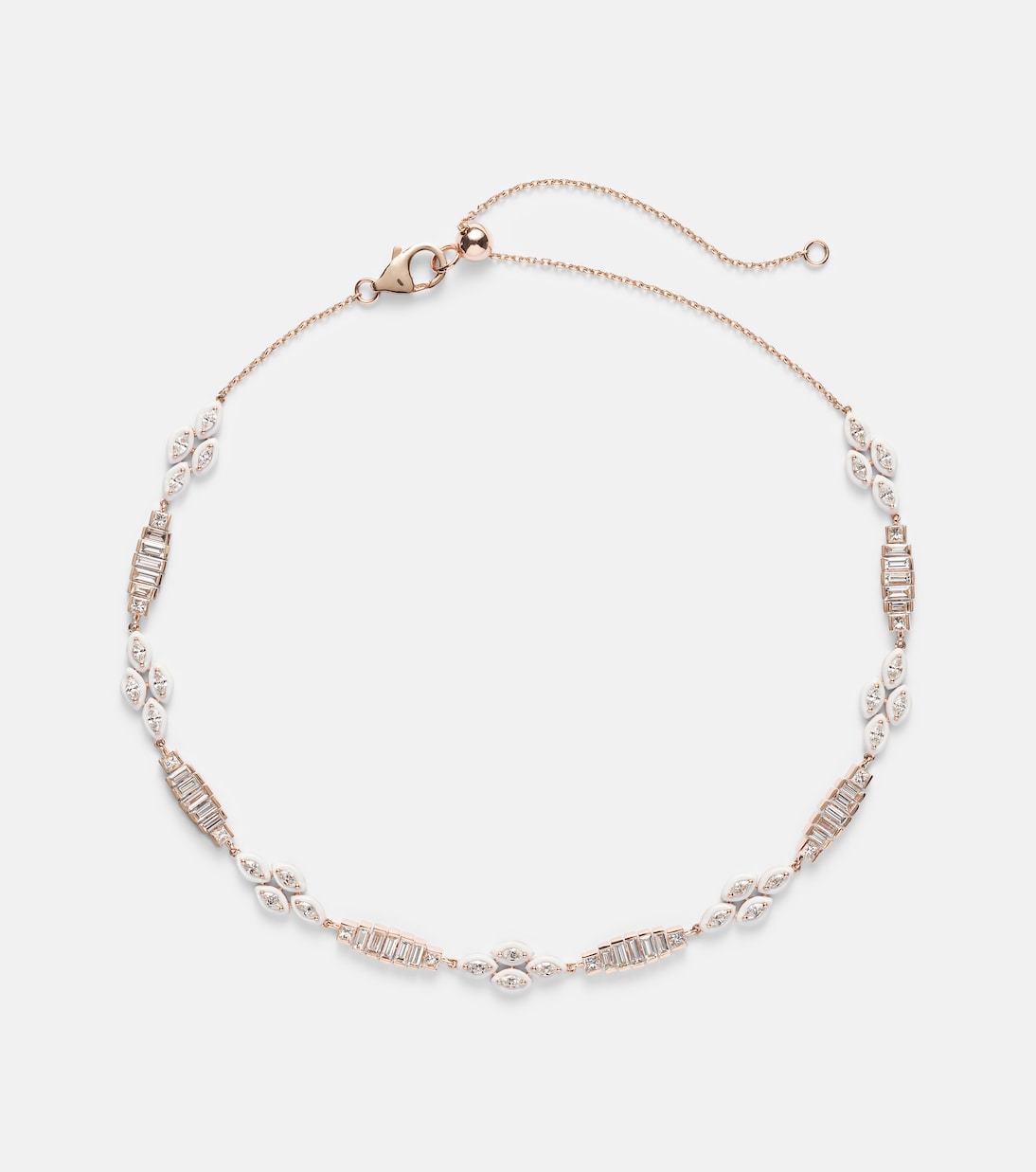 Choker aus 18kt Gelbgold mit Emaille und Diamanten | Kamyen