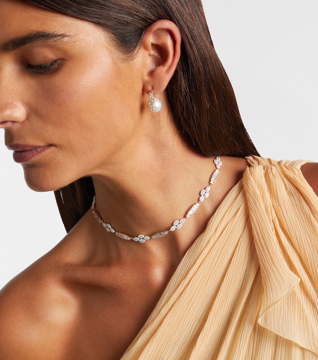 Choker aus 18kt Gelbgold mit Emaille und Diamanten | Kamyen