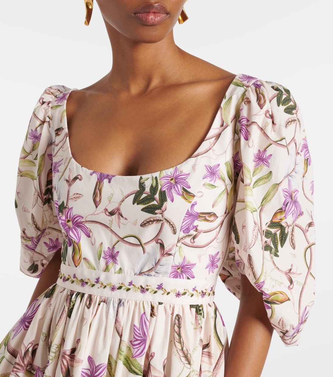 Abito lungo Viviane in cotone con stampa floreale | Agua by Agua Bendita