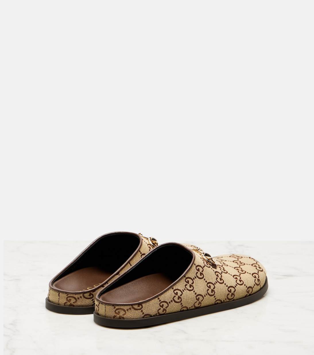 Slippers GG mit Leder | Gucci