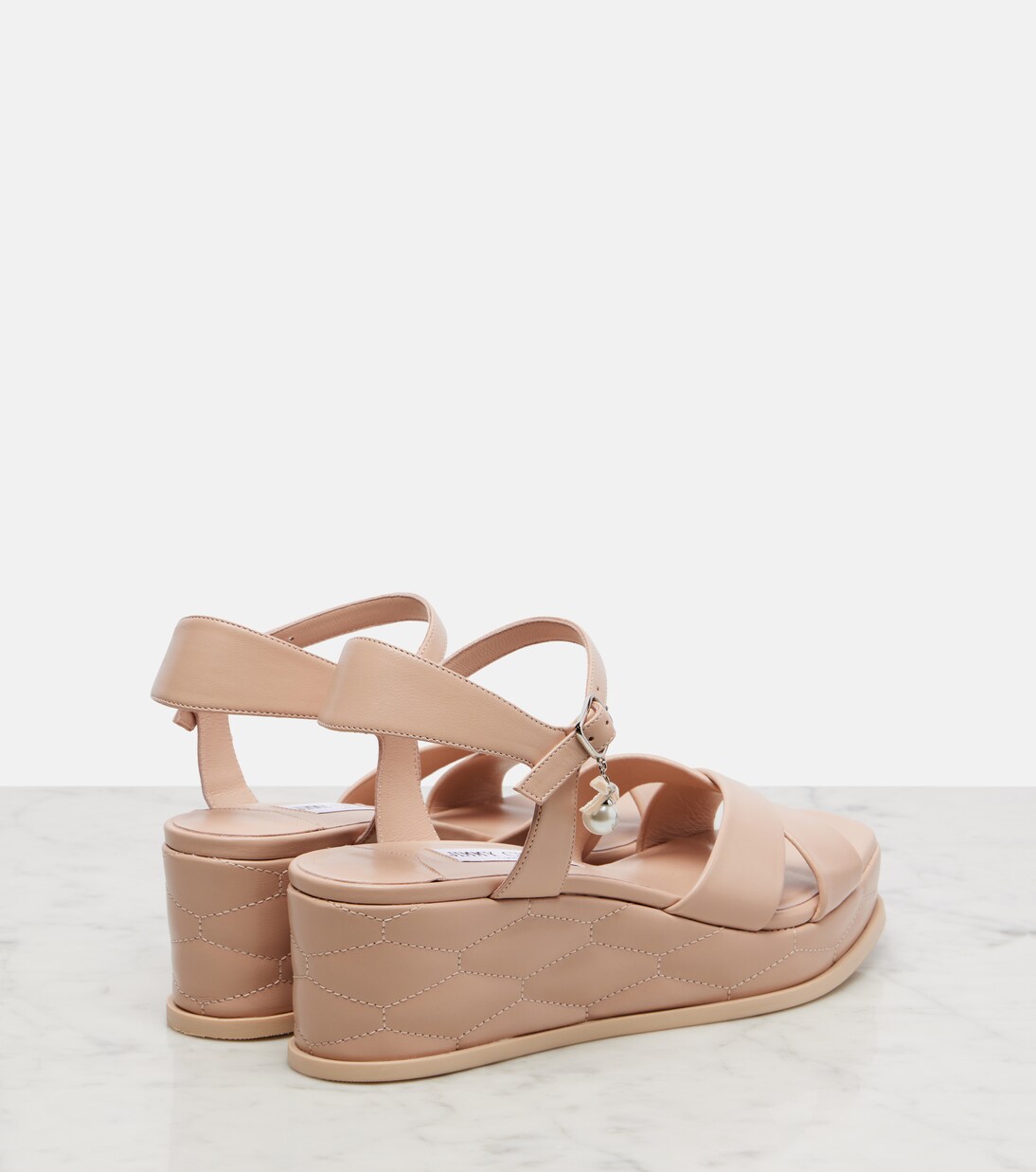 Astra 60 leather wedge sandals | Jimmy Choo