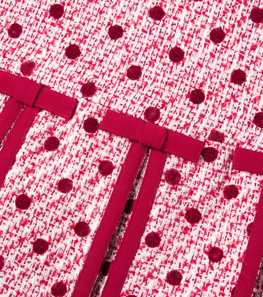 Abito in bouclé a pois con fiocco | Self-Portrait Kids