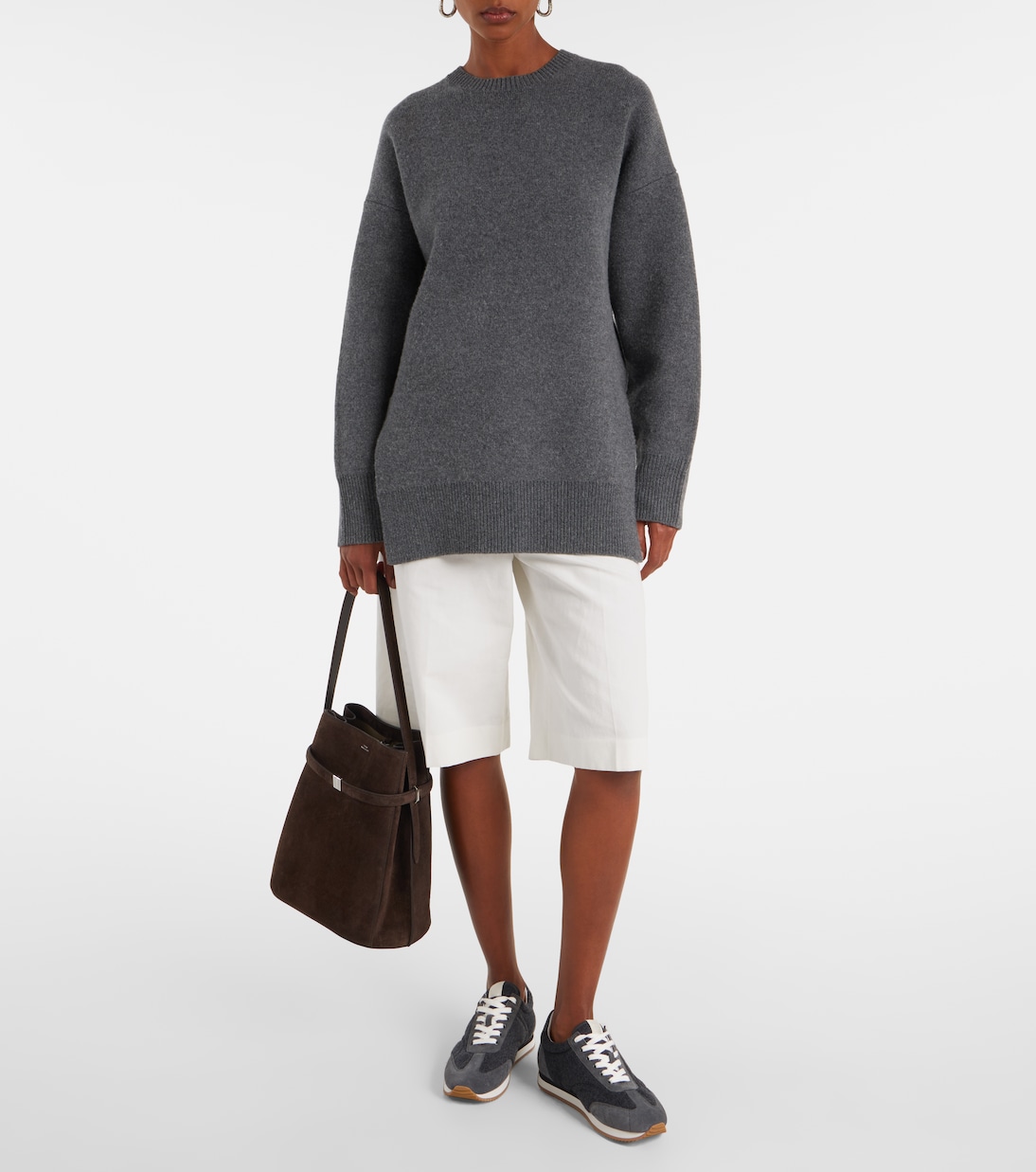 Bucket Bag Belted aus Veloursleder | Toteme