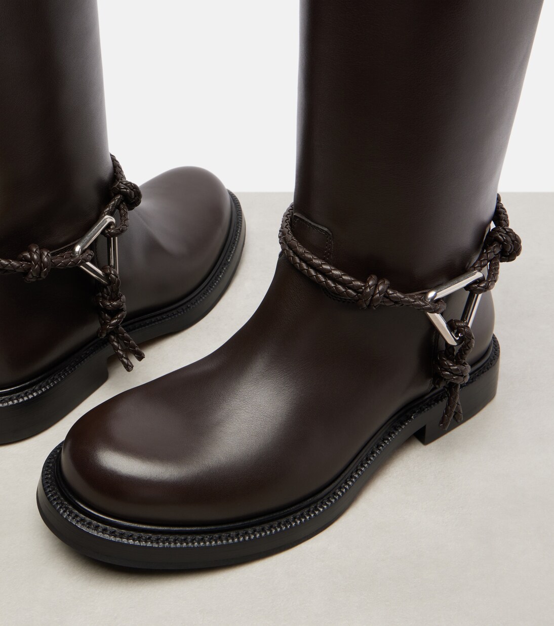 James leather knee-high boots | Bottega Veneta