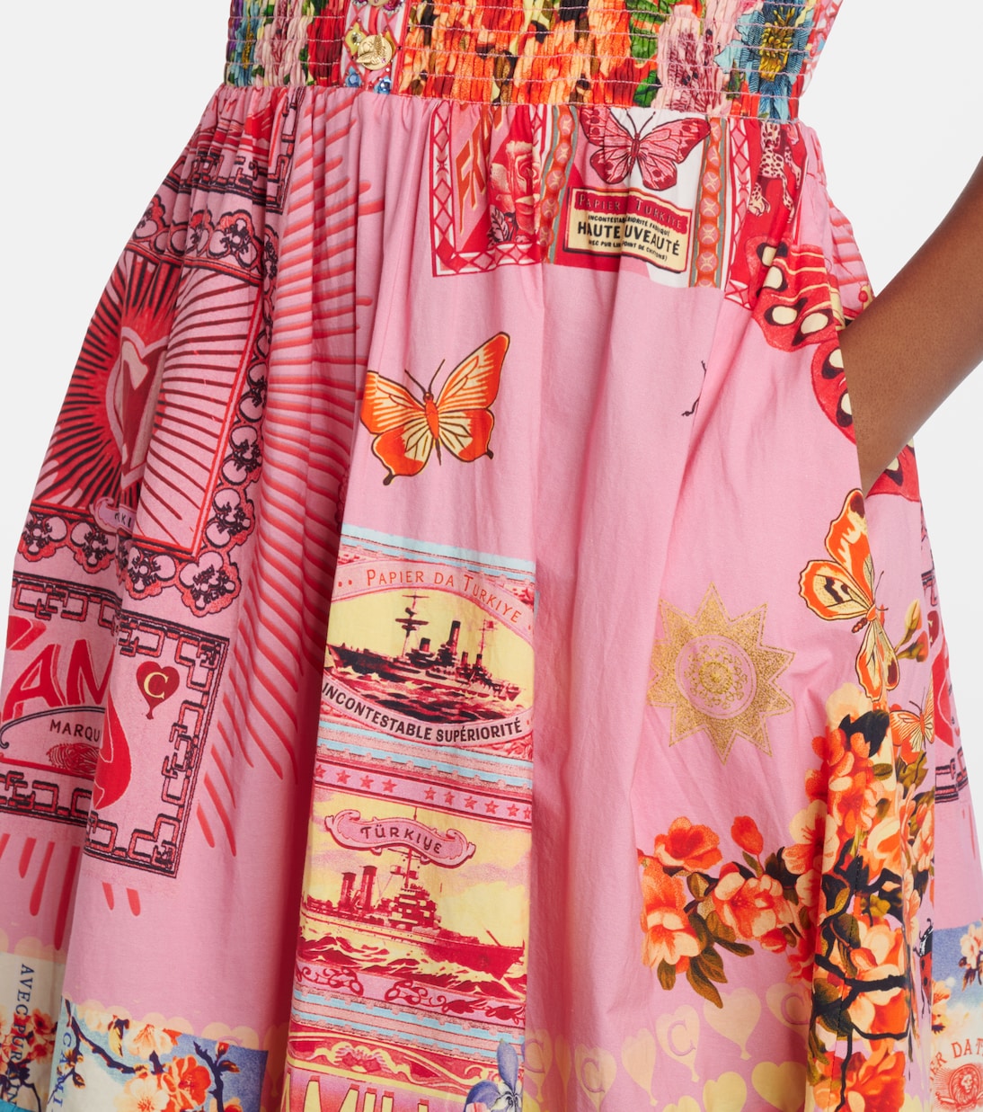 Collage Kingdom tiered cotton maxi dress | Camilla