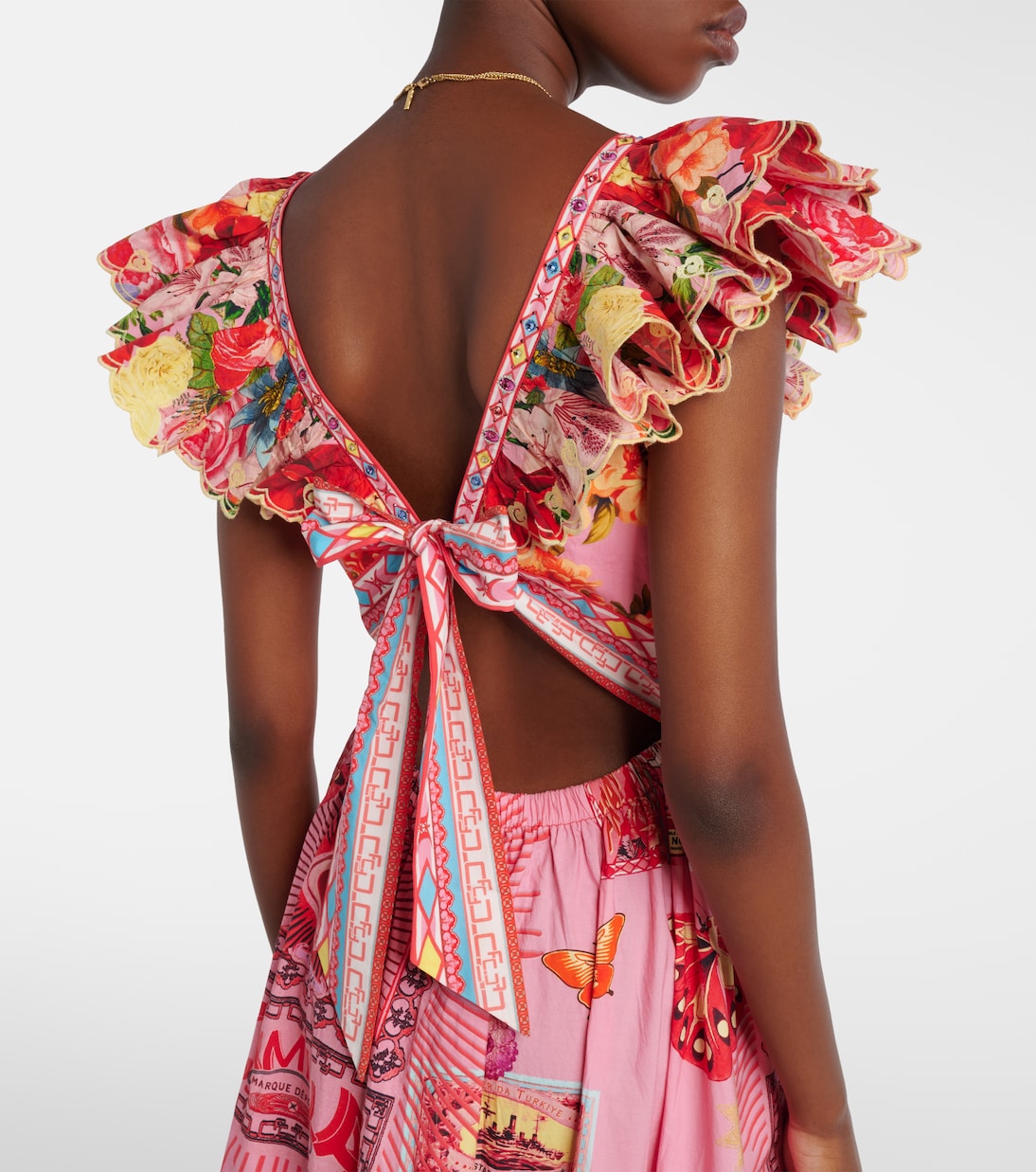 Collage Kingdom tiered cotton maxi dress | Camilla