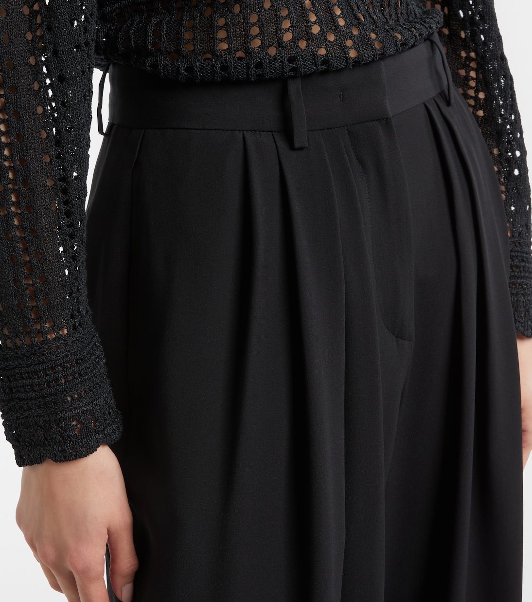 Weite High-Rise-Hose Janice aus Crêpe | Isabel Marant