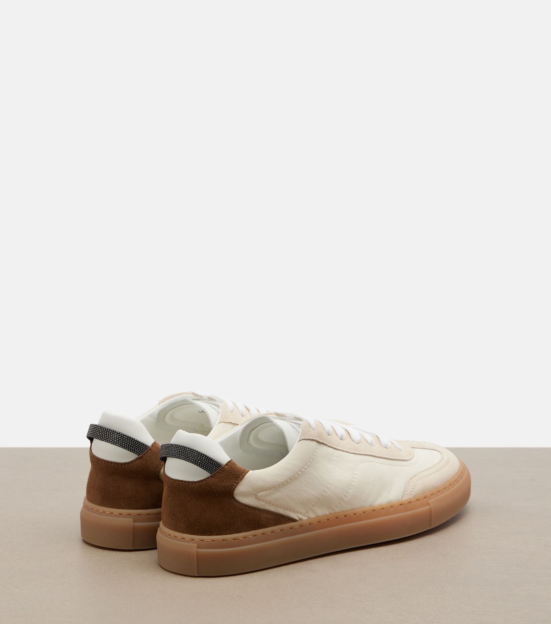 Baskets Monili à empiècements en daim | Brunello Cucinelli