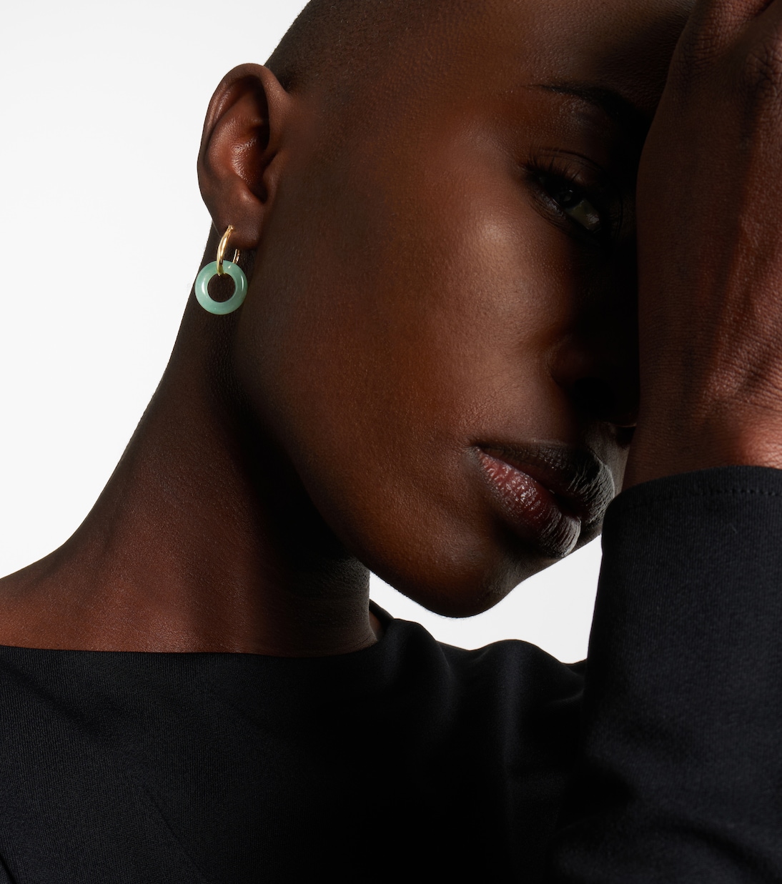 Boucles d’oreilles en or 14 ct (585/1000) avec jade | Mateo