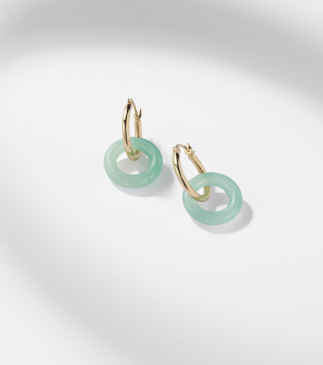 Boucles d’oreilles en or 14 ct (585/1000) avec jade | Mateo