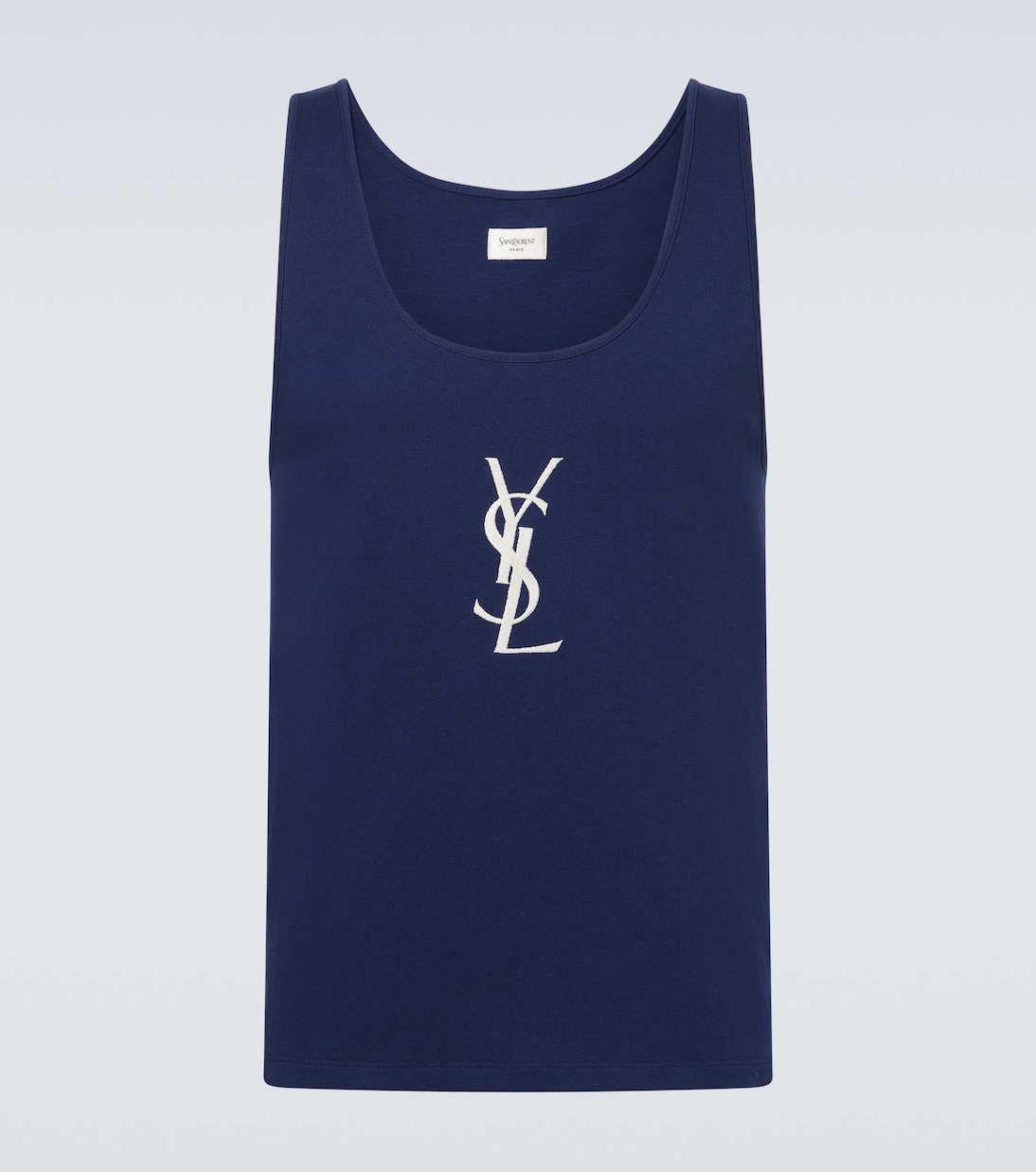 Cassandre embroidered cotton tank top | Saint Laurent