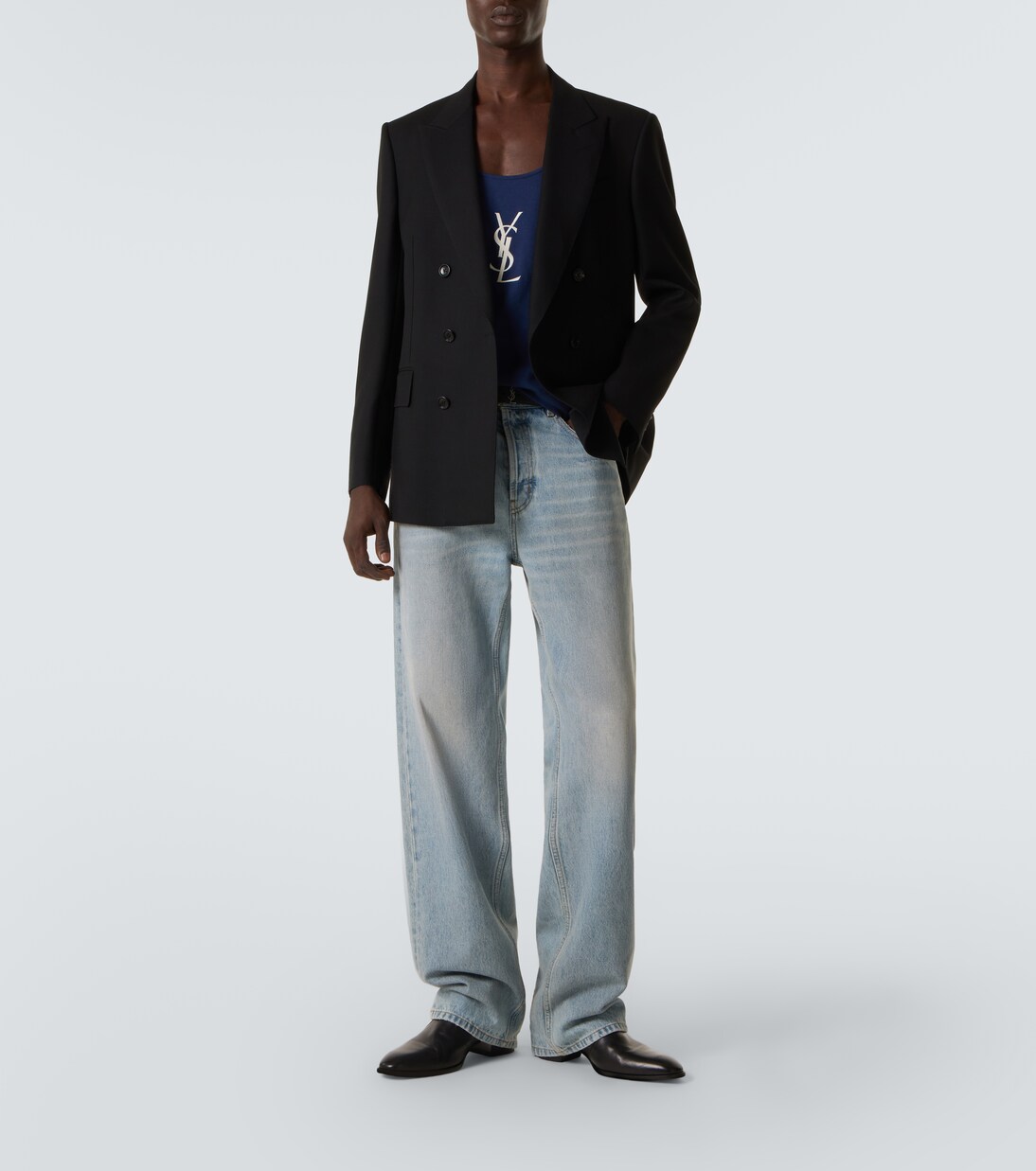 Cassandre embroidered cotton tank top | Saint Laurent