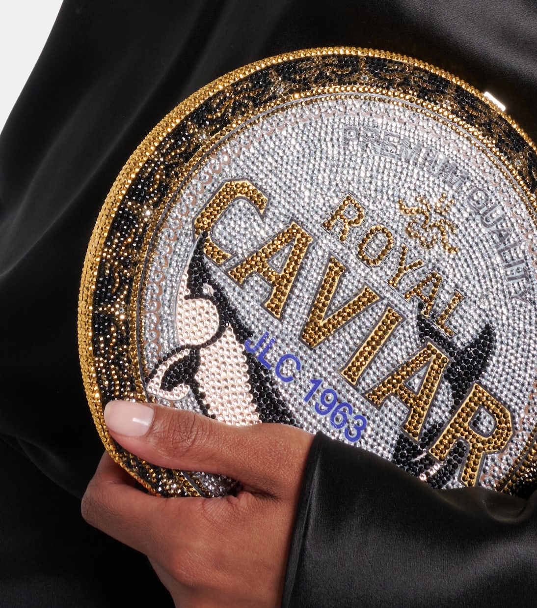 Royal Caviar crystal-embellished clutch | Judith Leiber Couture