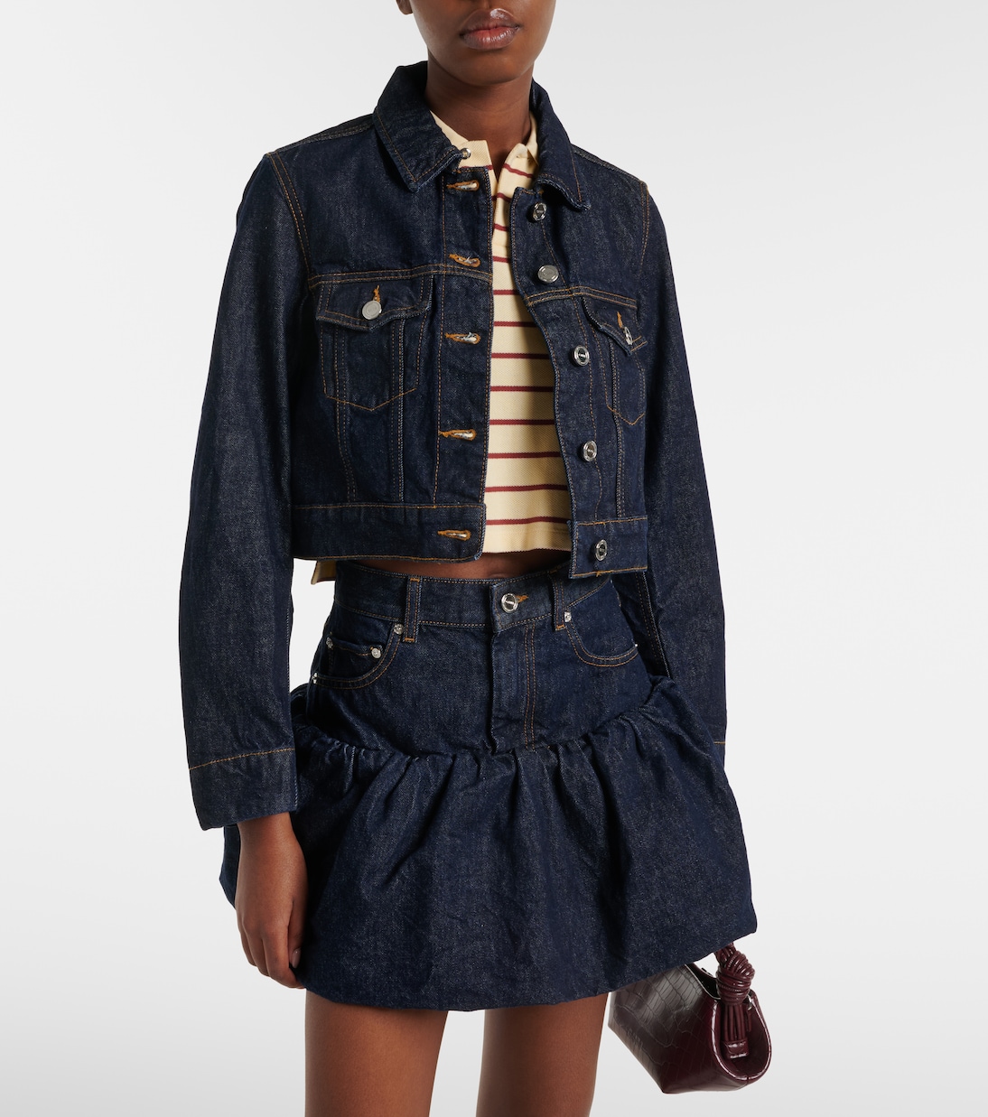 Cropped-Jeansjacke | Ganni