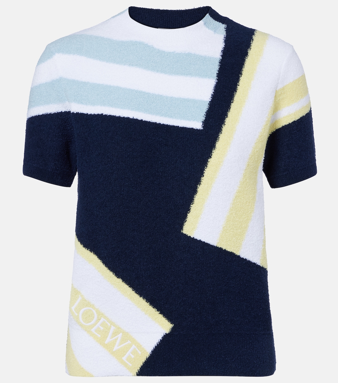 Pullover in bouclé di misto cotone con intarsio | Loewe