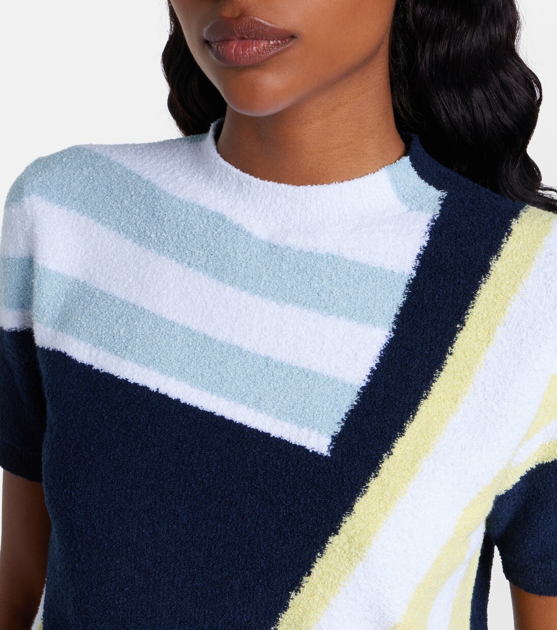 Pullover in bouclé di misto cotone con intarsio | Loewe