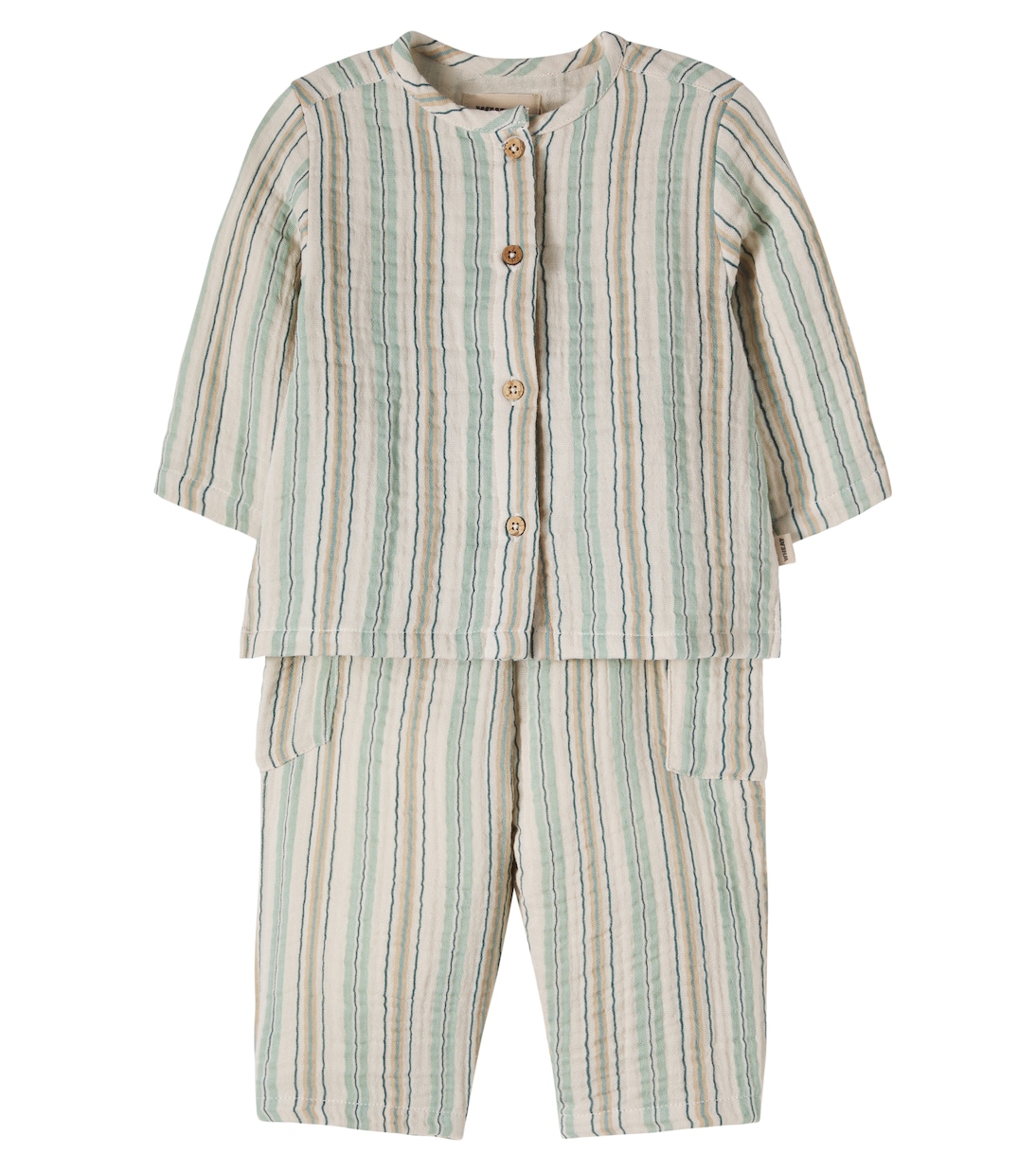 Baby Shelby cotton top and Arne cotton pants set | Wheat